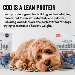 Polkadog Cod Skins Dehydrated Dog & Cat Treats, 2-lb bag