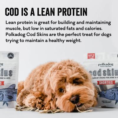 Show full view: Polkadog Cod Skins Dehydrated Dog & Cat Treats, 2-lb bag slide 7 of 11