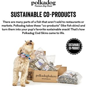 Polkadog Cod Skins Dehydrated Dog & Cat Treats, 2-lb bag