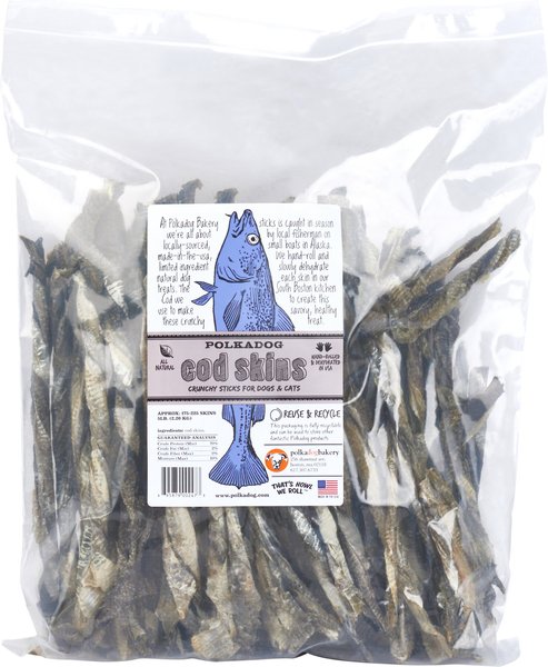 Polkadog Salmon Skins Dehydrated Dog & Cat Treats, 3-oz bag