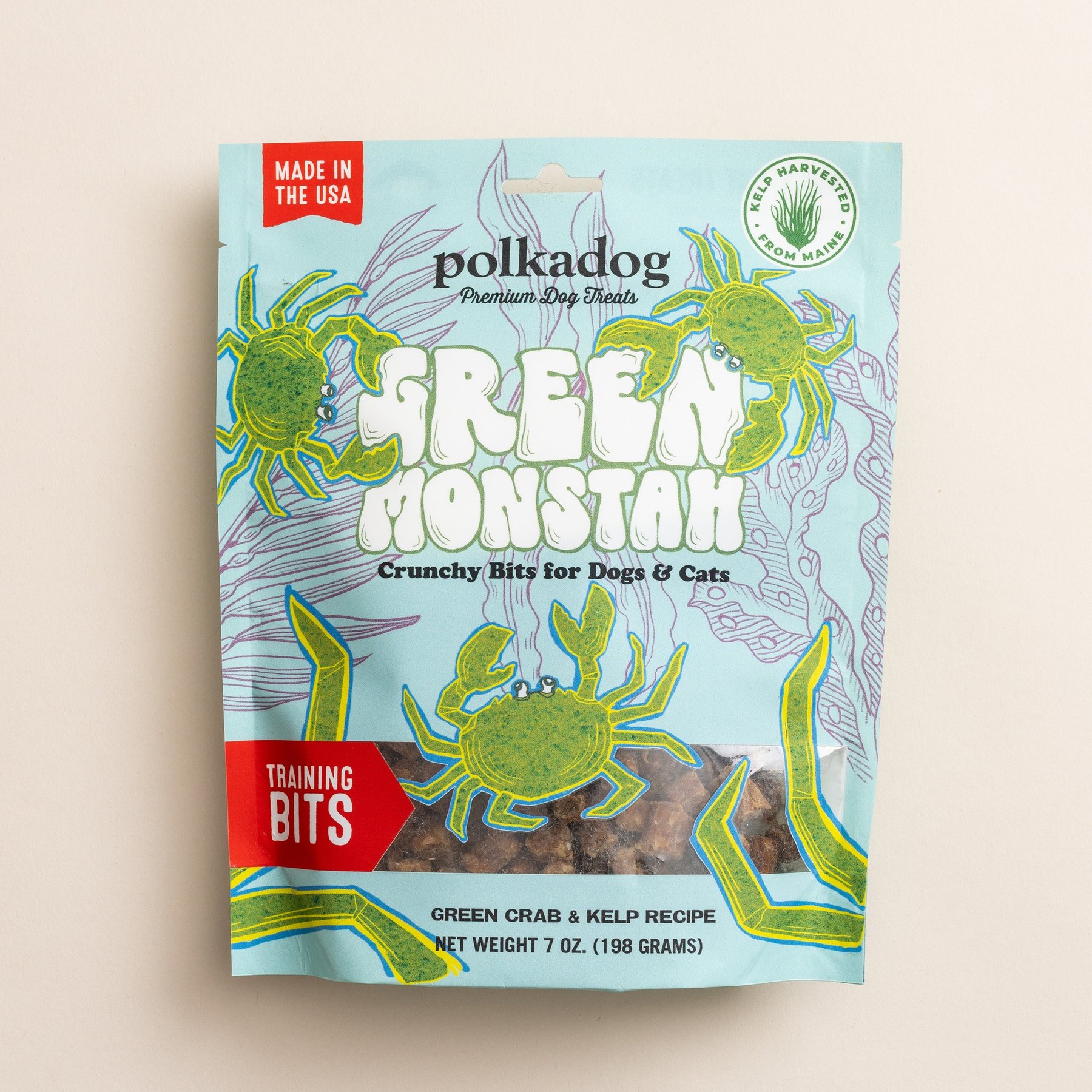 Polkadog Green Monstah Bits Crunchy Dog Treats, 7-oz bag