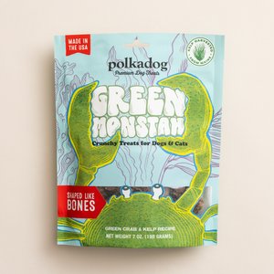 Polkadog Green Monstah Bones Crunchy Dog Treats, 7-oz bag