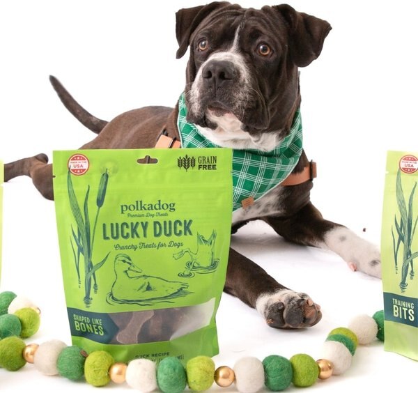 Polkadog Lucky Duck Bone Shaped Dehydrated Dog Treats