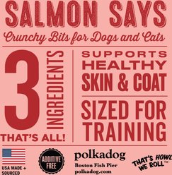 Polkadog Salmon Says Training Bits Crunchy Dehydrated Dog & Cat Treats, 7-oz bag slide 2 of 7
