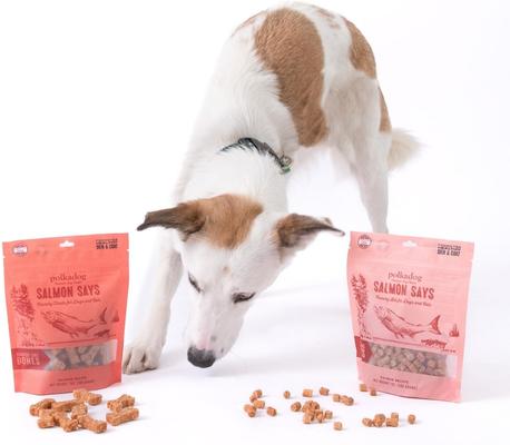 Show full view: Polkadog Salmon Says Training Bits Crunchy Dehydrated Dog & Cat Treats, 7-oz bag slide 8 of 8