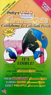 Show full view: Polly's Pet Products Banana Split Cuttlebone & Calcium Bird Perch, yellow & White, Small slide 8 of 11