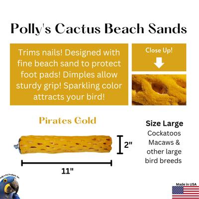Show full view: Polly's Pet Products Beach Sands Bird Perch, Gold, Large slide 7 of 11