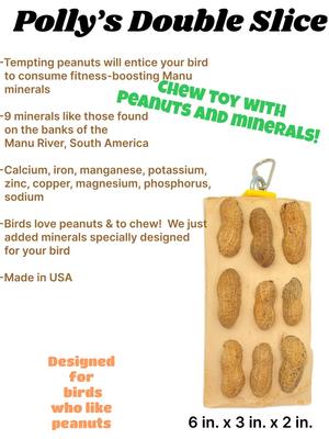 Show full view: Polly's Pet Products Cactus Snack Peanut Double Bird Treats slide 2 of 10