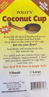 Show full view: Polly's Pet Products Coconut Cup Bird Perch, Small slide 2 of 5