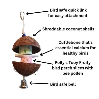 Show full view: Polly's Pet Products Coconut Hut Bird Perch, Large slide 3 of 4