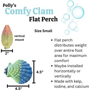 Polly's Pet Products Comfy Clam Flat Bird Perch, Small