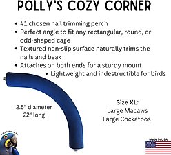 Polly's Pet Products Cozy Corner Bird Perch, Blue, X-Large slide 2 of 6