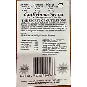 Polly's Pet Products Cuttlebone Secrets Bird Perch, Small