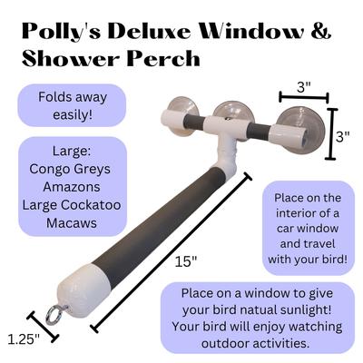 Show full view: Polly's Pet Products Deluxe Window & Shower Bird Perch, Large slide 3 of 8