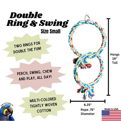 Show full view: Polly's Pet Products Double Bird Ring & Swing, Small slide 3 of 6
