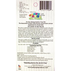 Polly's Pet Products Grape Flavor Tooty Fruity Bee Pollen Bird Perch, Purple, Small