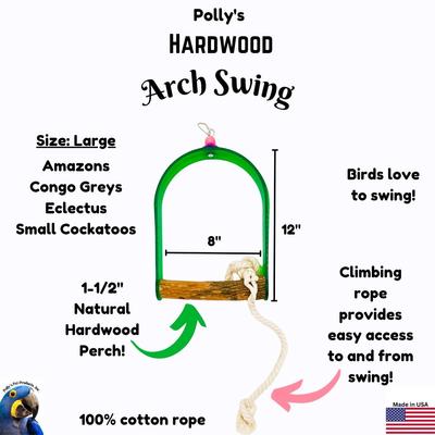 Show full view: Polly's Pet Products Hardwood Arch Bird Swing, Large slide 2 of 9