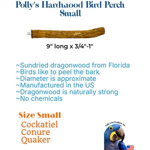 Polly's Pet Products Hardwood Bird Perch, Small