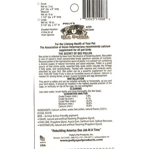 Polly's Pet Products Kiwi-Lime Flavor Tooty Fruity Bee Pollen Bird Perch, Green, Small