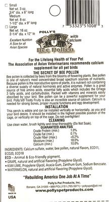 Show full view: Polly's Pet Products Kiwi-Lime Flavor Tooty Fruity Bee Pollen Bird Perch, Green, Small slide 9 of 10