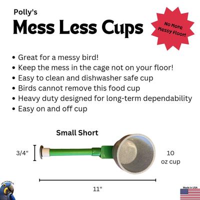 Show full view: Polly's Pet Products Mess Less Cup Bird Perch, Green, Small Short slide 5 of 10