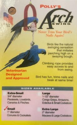 Show full view: Polly's Pet Products Nail Trimming Arch Bird Swing, Small slide 7 of 10