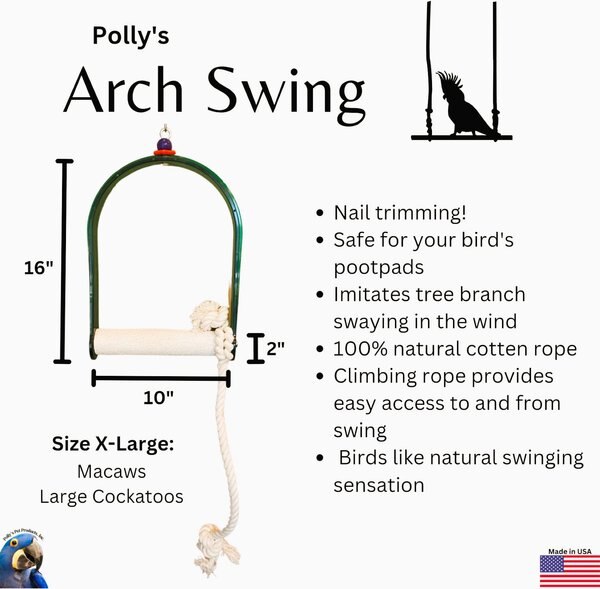 Polly's Pet Products Nail Trimming Arch Bird Swing