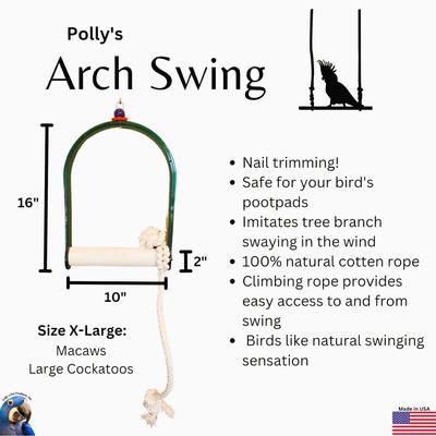 Show full view: Polly's Pet Products Nail Trimming Arch Bird Swing, X-Large slide 3 of 9
