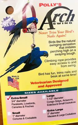 Show full view: Polly's Pet Products Nail Trimming Arch Bird Swing, X-Small slide 8 of 11
