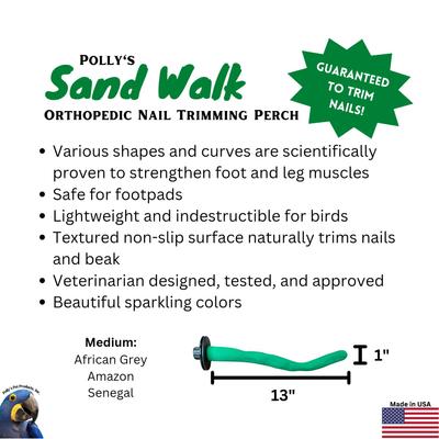 Show full view: Polly's Pet Products Orthopedic Sandwalk Bird Perch, Green, Medium slide 3 of 5