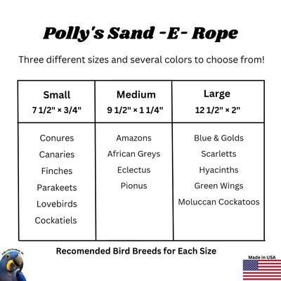 Show full view: Polly's Pet Products Sand-E-Rope Bird Perch, Silver, Medium slide 4 of 4