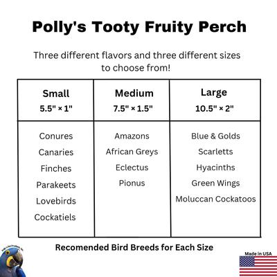 Show full view: Polly's Pet Products Watermelon Flavor Tooty Fruity Bee Pollen Bird Perch, Pink, Small slide 7 of 9