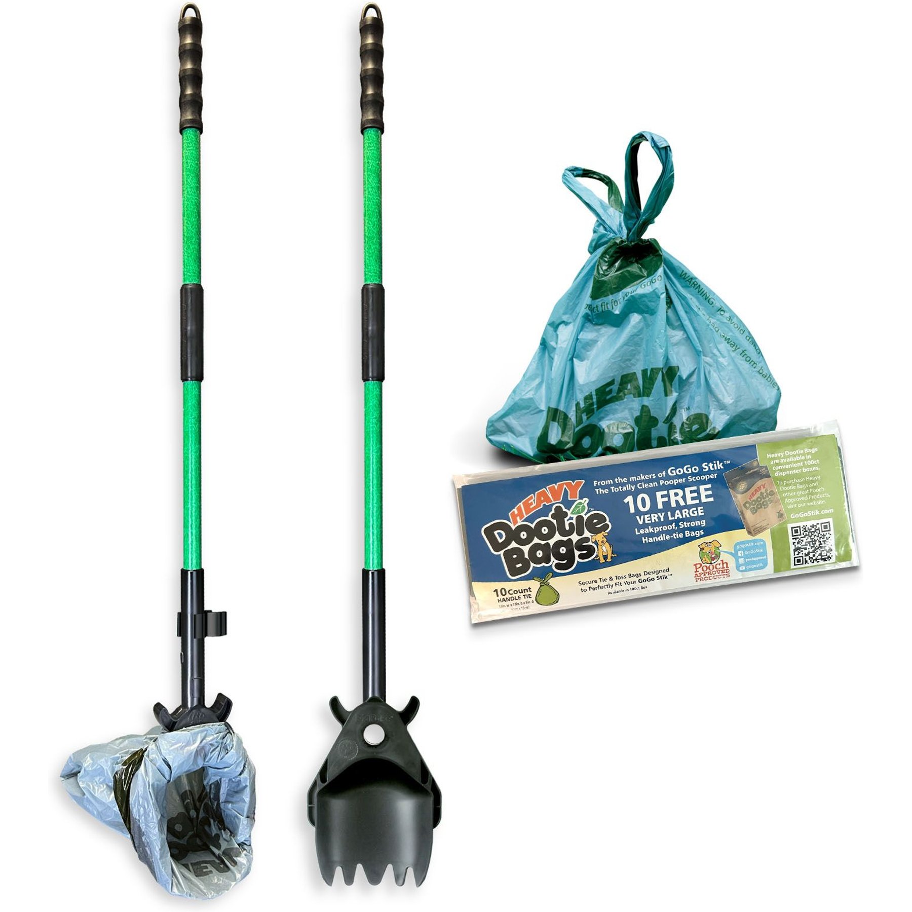 thumbnail image 2 of Chiquieray Foldable Dog Poop Scooper Set - Long Handle Scoop With Bag Dispenser & Waste Bags, Portable For Walks & Yard Cleanup 2 of 11