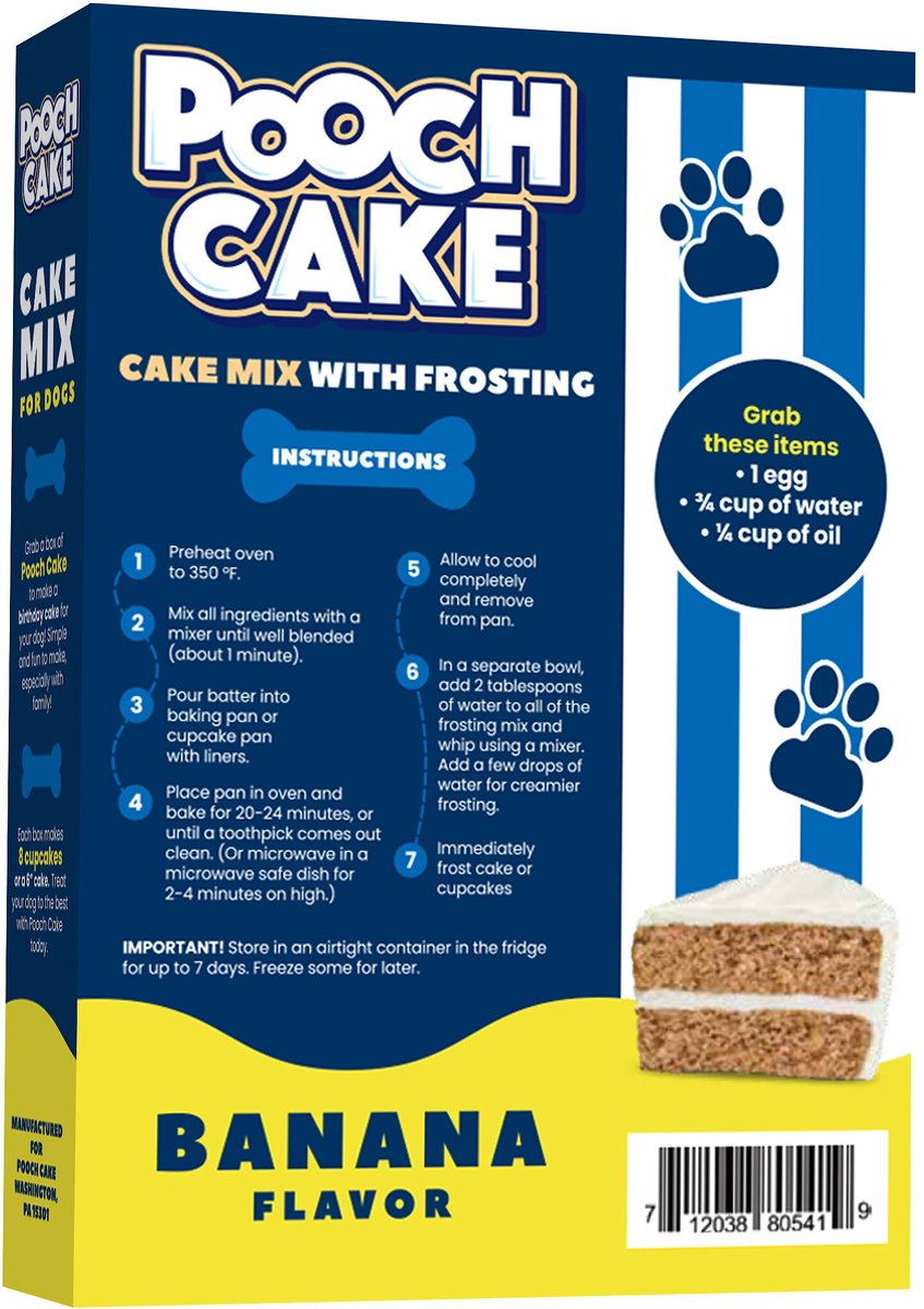 Pooch Cake Basic Starter Banana Mix & Cake Mold Kit Dog Birthday Cake, 9-oz box