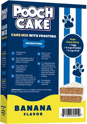 Show full view: Pooch Cake Banana Cake Mix & Frosting Dog Birthday Cake, 9-oz box slide 3 of 6
