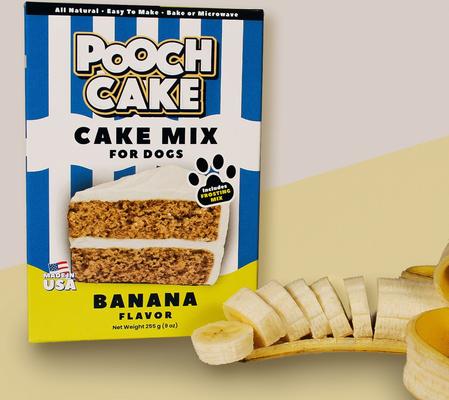 Show full view: Pooch Cake Banana Cake Mix & Frosting Dog Birthday Cake, 9-oz box slide 5 of 6