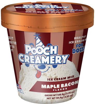 Show full view: Pooch Cake Basic Starter Plus Peanut Butter Cake Mix with Cake Mold Kit & Pooch Creamery Maple Bacon Ice Cream Dog Birthday Cake, 9-oz box & 5.25-oz carton slide 5 of 5