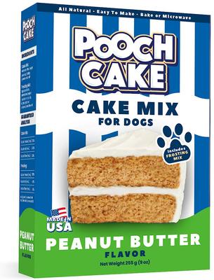 Show full view: Pooch Cake Basic Starter Plus Peanut Butter Cake Mix with Cake Mold kit & Pooch Creamery Peanut Butter Ice Cream Dog Birthday Cake, 9-oz box & 5.25-oz carton slide 3 of 6