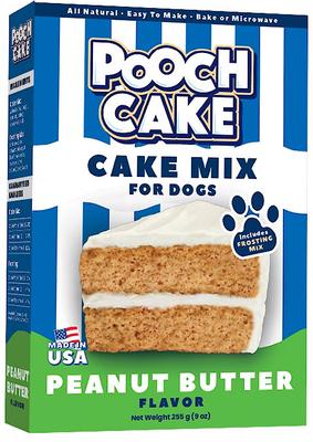 POOCH CAKE Wheat-Free Peanut Butter Cake Mix Frosting Dog