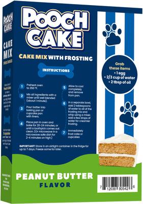 Show full view: Pooch Cake Wheat-Free Peanut Butter Cake Mix & Frosting Dog Birthday Cake, 9-oz box slide 3 of 7