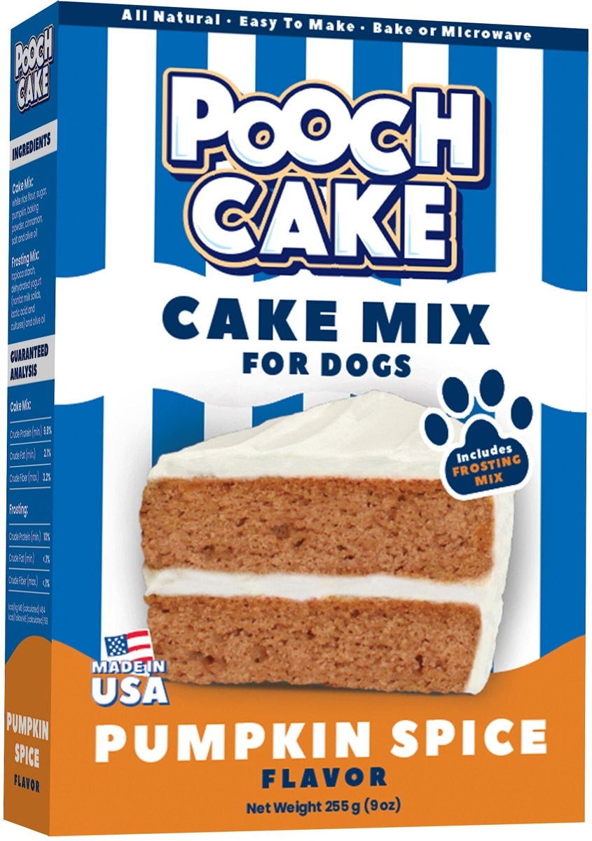 POOCH CAKE Wheat-Free Pumpkin Spice Cake Mix Frosting Dog