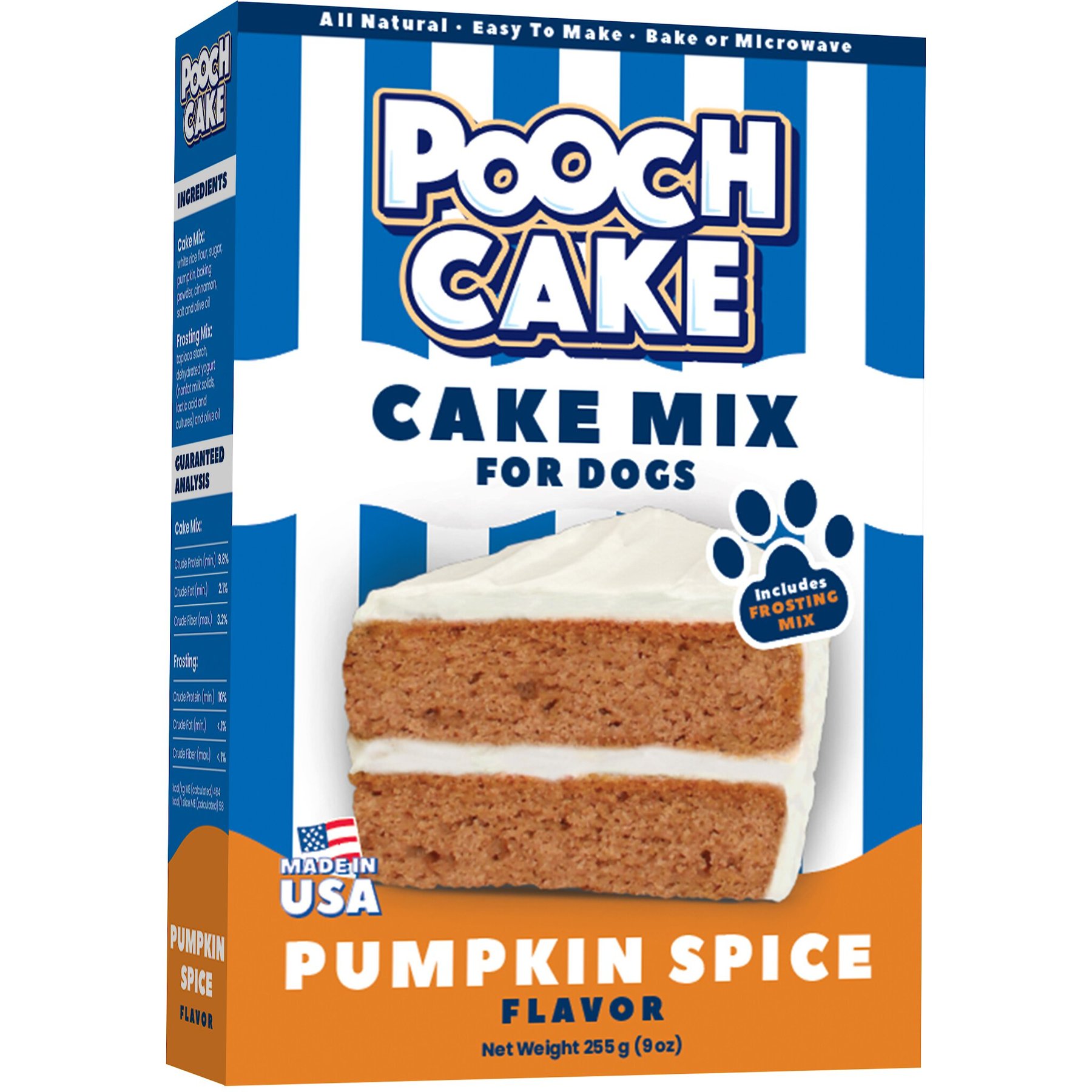 Pooch Cake Wheat-Free Pumpkin Spice Cake Mix & Frosting Dog Birthday Cake, 9-oz box
