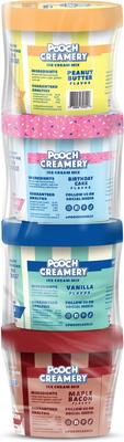 Show full view: Pooch Creamery Ice Cream Mix Peanut Butter, Birthday Cake, Vanilla & Carob Variety Pack Dog Treat, 2.32-oz, 4 count slide 3 of 6