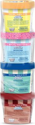 Show full view: Pooch Creamery Ice Cream Mix Peanut Butter, Birthday Cake, Vanilla & Carob Variety Pack Dog Treat, 2.32-oz, 4 count slide 4 of 6