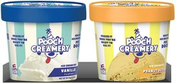 Pooch Creamery Ice Cream Mix Twin Pack Peanut Butter & Vanilla Flavor Lickable Dog Treats, 2.3-oz tub, pack of 2