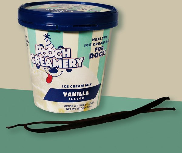 POOCH CREAMERY Vanilla Flavor Ice Cream Mix Dog Treat, 5.25-oz cup ...