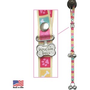PoochieBells The Original Dog Training Potty Doorbell, Bone Appetite Pink