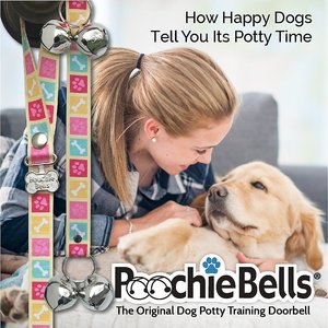 PoochieBells The Original Dog Training Potty Doorbell, Bone Appetite Pink