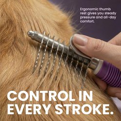 POODLIE Poodle Dematting Fur Rake Dog & Cat Comb Brush, Purple slide 2 of 9