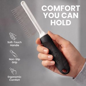 POODLIE Poodle Pet Detangling Dog & Cat Comb, Black